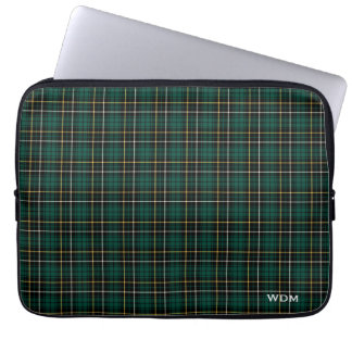 Capa Para Notebook Clan MacAlpine Tartan Xadrez Verde Escuro Monogram