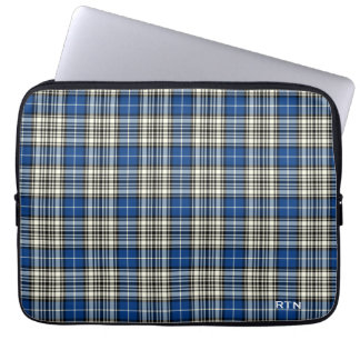Capa Para Notebook Clan Napier Tartan Royal Blue Xadrez Monograma