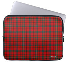 Clan Scott Tartan Red and Green Xadrez Monograma