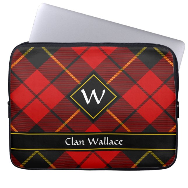 Capa Para Notebook Clan Wallace Tartan Bolsa de laptop (Frente)