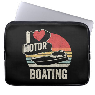 Capa Para Notebook Clássico Retro Eu Amo Barco a Motor Engraçado Barc