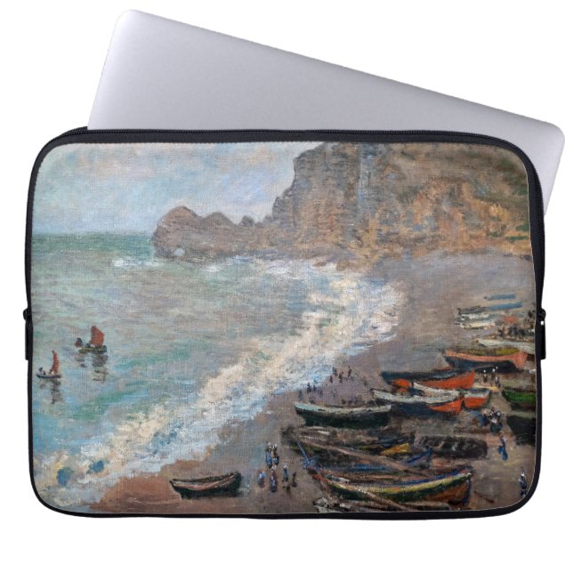 Capa Para Notebook Claude Monet - A praia em Etretat (Frente)