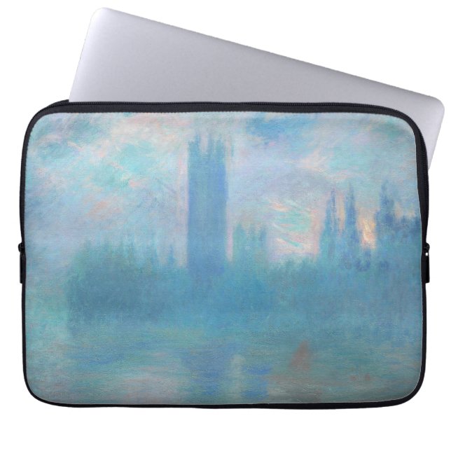 Capa Para Notebook Claude Monet Houses do Parlamento de Londres. Azul (Frente)