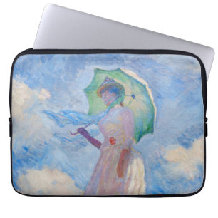 Capa Para Notebook Claude Monet - Mulher com Parasol virada para a es