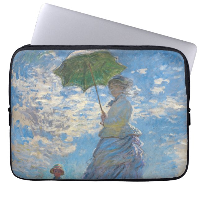 Capa Para Notebook Claude Monet - O Passeio, Mulher com Guarda-sol (Frente)