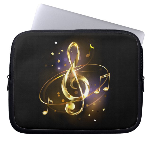 Capa Para Notebook Clave de Sol Musical de Ouro (Frente)