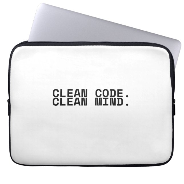 Capa Para Notebook Clean Code Clean Mind Minimalist 13-Inch Laptop  (Frente)