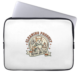 Capa Para Notebook Cleaning Product Retro Ad Cat Cleaning Product Ret