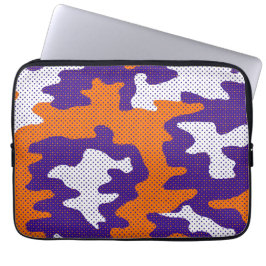 Capa Para Notebook Clemson-Inspired Orange & Purple Tiger Camo