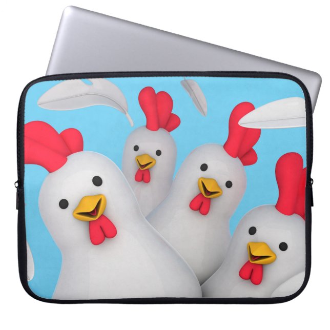Capa Para Notebook Cliente galinha feliz (Frente)