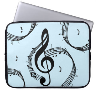 Capa Para Notebook Climactic G Clef Music Blue