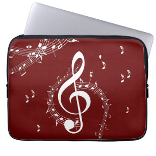Capa Para Notebook Climactic G Clef Music Red