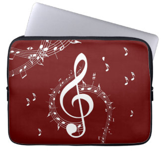 Capa Para Notebook Climactic G Clef Music Red