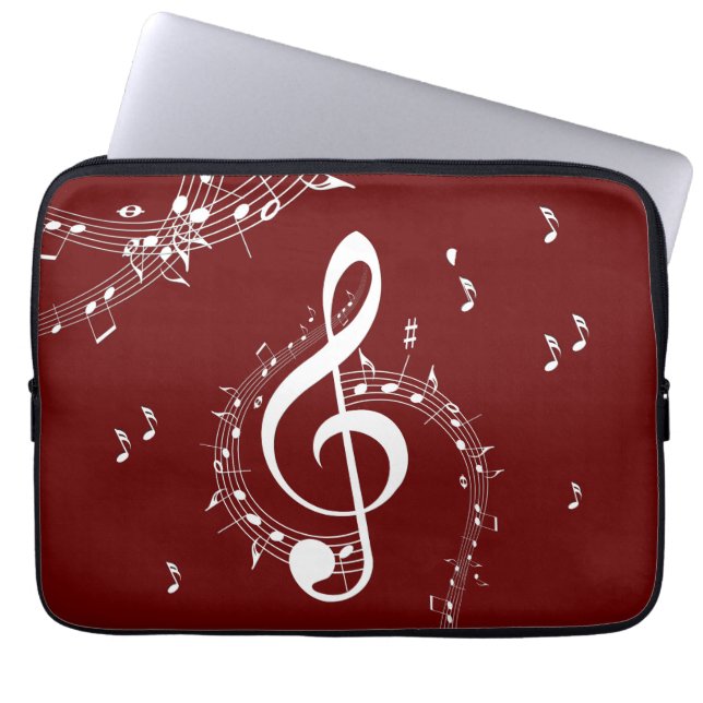 Capa Para Notebook Climactic G Clef Music Red (Frente)