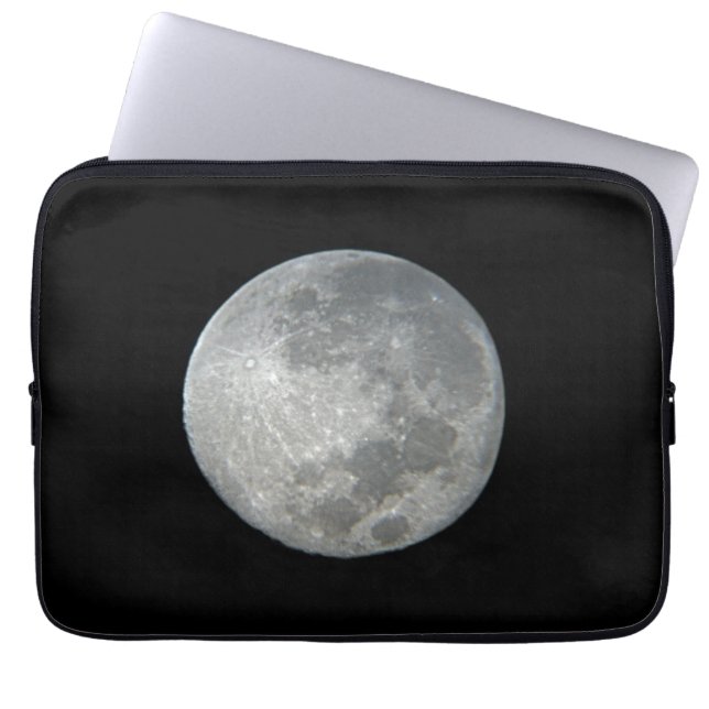 Capa Para Notebook Close-Up Lua Cheia no Céu Noturno. Fotografia (Frente)