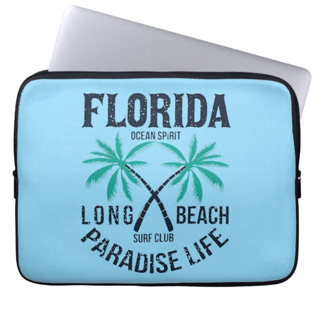 Capa Para Notebook Clube de Surf Vida Paraíso Longa Praia da Flórida (Frente)