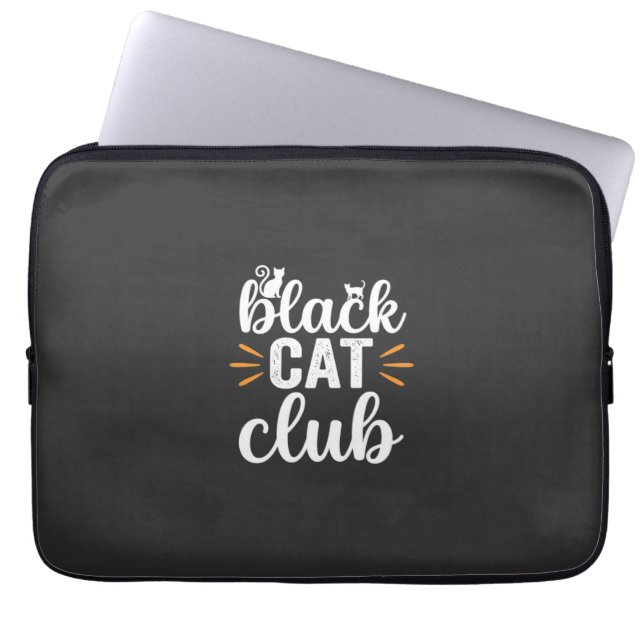 Capa Para Notebook Clube do Gato Preto Design de Halloween (Frente)