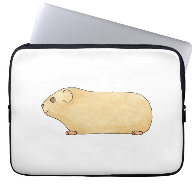 Capa Para Notebook Cobaia de creme bonito. (Frente)