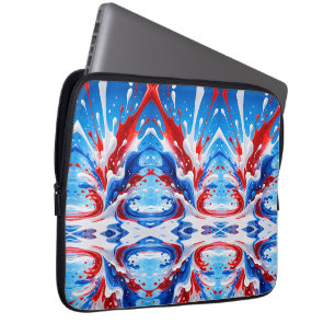 Capa Para Notebook Cobertor Red White e Blue Splash