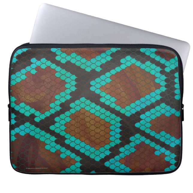 Capa Para Notebook Cobra Brown e Teal Impressão (Frente)