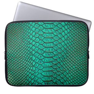 Capa Para Notebook Cobra de Pele Verde de Luxo