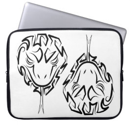 Capa Para Notebook Cobra de Tribal Negro e Branco