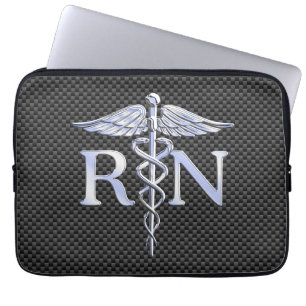 Capa Para Notebook Cobras de prata do Caduceus do RN da enfermeira