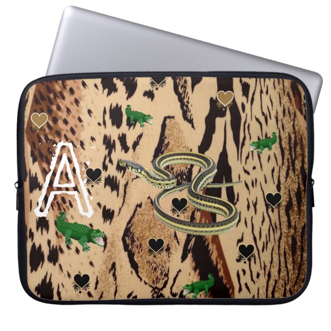 Capa Para Notebook Cobras-leopardo-bolsas de laptop (Frente)