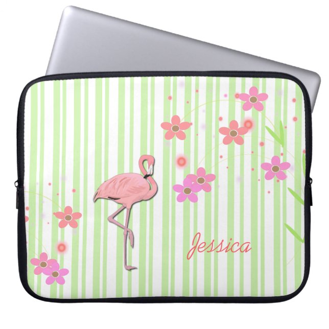 Capa Para Notebook Cobrir bonito do laptop do flamingo (Frente)