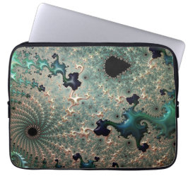 Capa Para Notebook Cobrir de Laptop Emerald e Dourado Mandelbrot