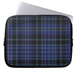 Capa Para Notebook Cobrir de Xadrez azul e preto do Tartan