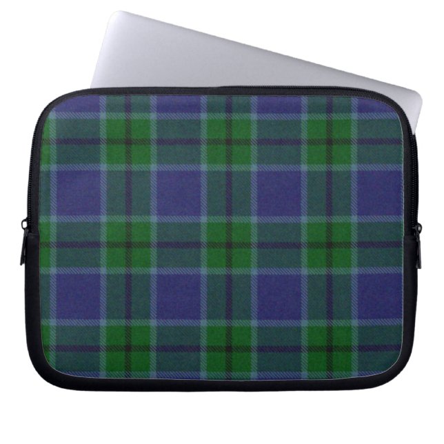Capa Para Notebook Cobrir de Xadrez azul e preto do Tartan (Frente)