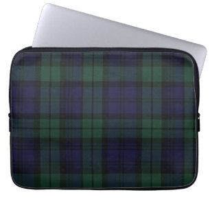 Capa Para Notebook Cobrir preto do laptop da xadrez de Tartan do