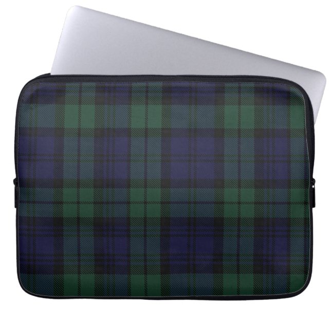 Capa Para Notebook Cobrir preto do laptop da xadrez de Tartan do (Frente)