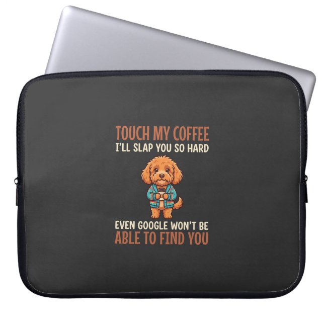 Capa Para Notebook Cockapoo Engraçado Amante de Café (Frente)