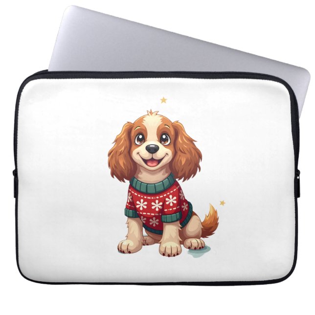 Capa Para Notebook Cocker Spaniel Snowflake (Frente)