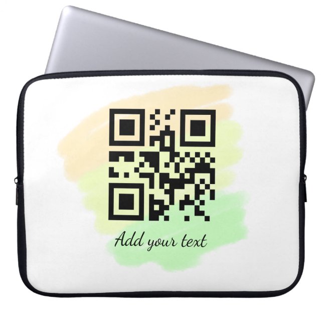 Capa Para Notebook código QR personalizado simples adicione o texto d (Frente)