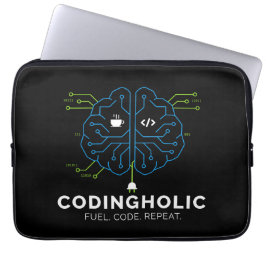 Capa Para Notebook Codingholic Tech Brain Dark Programmer