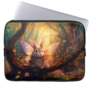 Capa Para Notebook Coelhinho branco numa floresta encantada