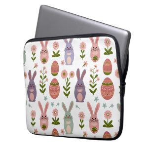 Capa Para Notebook Coelhinho de Páscoa e Coelhinho de Ovos sem Costur