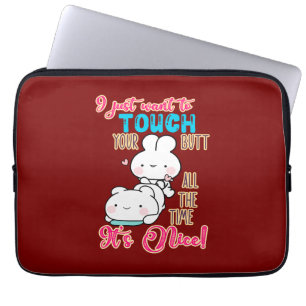 Capa Para Notebook Coelhinho Engraçado Fofo Eu Só Quero Tocar Na Sua 