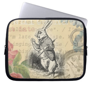Capa Para Notebook Coelho Branco Aventuras de Alice no País das Marav