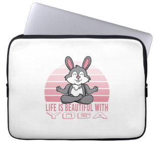 Capa Para Notebook Coelho engraçado fazendo yoga. poses engraçadas de