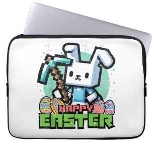 Capa Para Notebook Coelho Feliz de Páscoa Jogo Pixel Gamer Meninos Ki