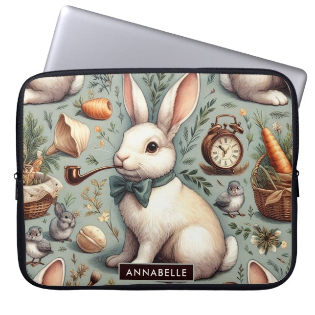 Capa Para Notebook Coelho Vintage (Frente)