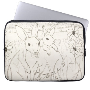 Capa Para Notebook Coelhos Coelhinhos De Bebê-Mãe Bonitos
