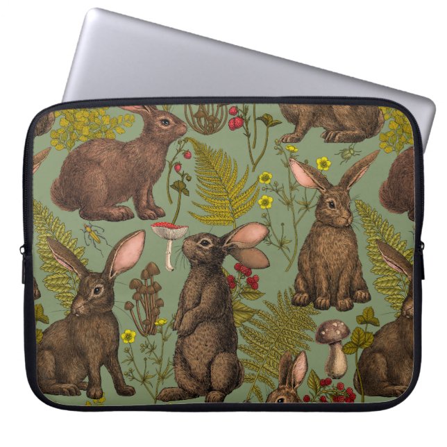 Capa Para Notebook Coelhos e Bolsa de laptop da flora florestal (Frente)