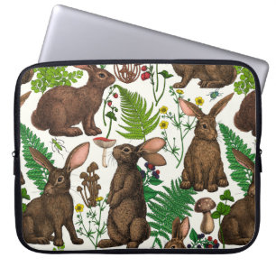 Capa Para Notebook Coelhos e flora florestal 4