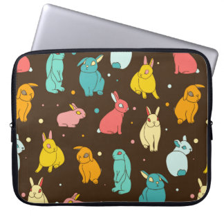 Capa Para Notebook Coelhos multicoloridos, diferentes, lebres num esc