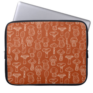 Capa Para Notebook Cogumelos Desenhados: Um Fundo Bonito E Invisível.